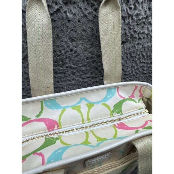 NWD Coach M05K-247 Hampton Pastel Signature Scribble Canvas Tote Bag Multicolor - Picture 5 of 16